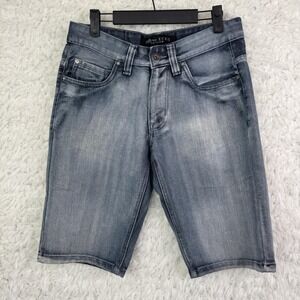 Marc Ecko Cut & Sew Mens Shorts Size 30 Blue Denim Distressed Wash Y2K